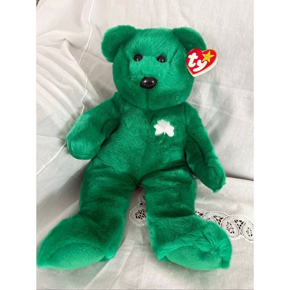 1999 TY Beanie Buddy “Erin”‎ – Emerald Green Shamrock Bear | Mint Condition with